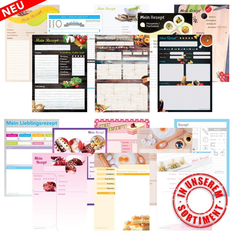 PRICARO Rezeptblock Backen, A5, 3 Stück