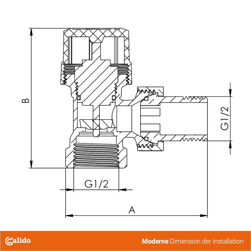 Calido Angle Thermostat Set Thermostat Head with M 30 x