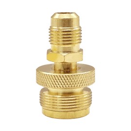 Uenede Brass Propane Gas Adapter 3/8" Flare Male to 1"-20 Male Throwaway Cylinder Thread for Portable Camping Grill Stove Parts 1lb Propane Tank Regulator Connection Convert