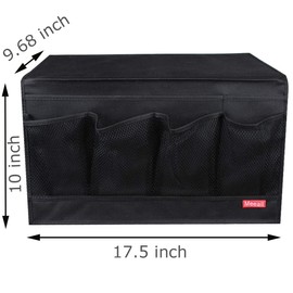 Meeall Bedside Caddy 6 Pockets Bedside Organizer Caddy Fit Tablet Magazine Phone Glasses, Under Mattress Remote Control Holder Storage Organizer, Black