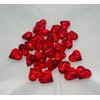 30 red large decorative hearts, luminous acrylic decorative stones, approx.