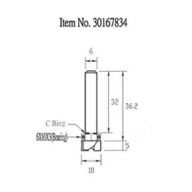 stax tools 30167834 Top Bearing Pattern Bit, 0.4 x 0.2 inch (10 x 5 mm), Recommended for Hinges, Router Bit