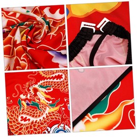 OHPHCALL Chinese Style Hair Cutting Cape Red Dragon Robe Design Stylist Barber Cape Large Size Hairdressing Cape