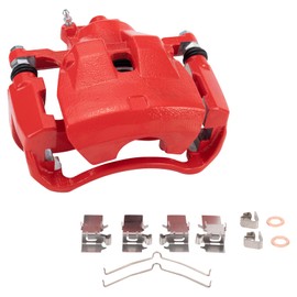 TRQ Front Right Brake Caliper w/Bracket Performance Red Passenger Side Compatible with 2007-2018 Lexus ES350 2008-2018 Toyota Avalon 2007-2017 Camry