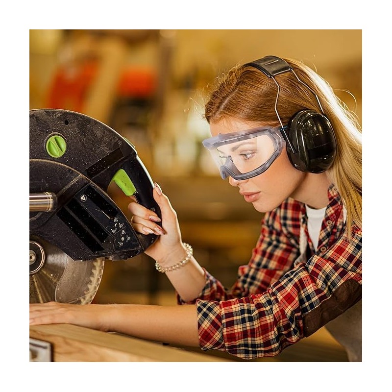 MOVNUOCA Chemistry Lab Safety Goggles,that Fit Over Glasses,Scientific, Construction, Woodworking,