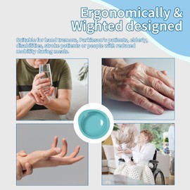 EZ Assistive Ehucon - Plato de cuchara adaptable con pared extra, tazón de melamina a prueba de derrames para ancianos/parkinson, productos antideslizantes para discapacitados para adultos (tazón de melamina)