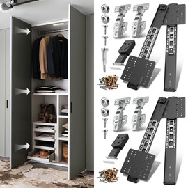 Lipshome Pocket Door Slide, Cabinet Pocket Door Slide, Pivot Door Slide Hardware Inset,Cabinet Pocket Door Hardware Kit Fit for Inset Door, Cabinet Door(12in, Pieces, 4)