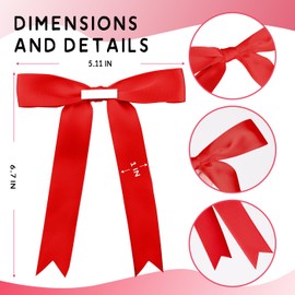 30pcs Red Bow for Crafts 5"×7”Gift Bow,Christmas Self-Adhesive Gift Wrap Bows,Red Bow Decor,Ribbon Bows,Double Sided Tape for Gift Wrapping,Crafts,Wedding,Birthday Bow Decor(1in Wide)