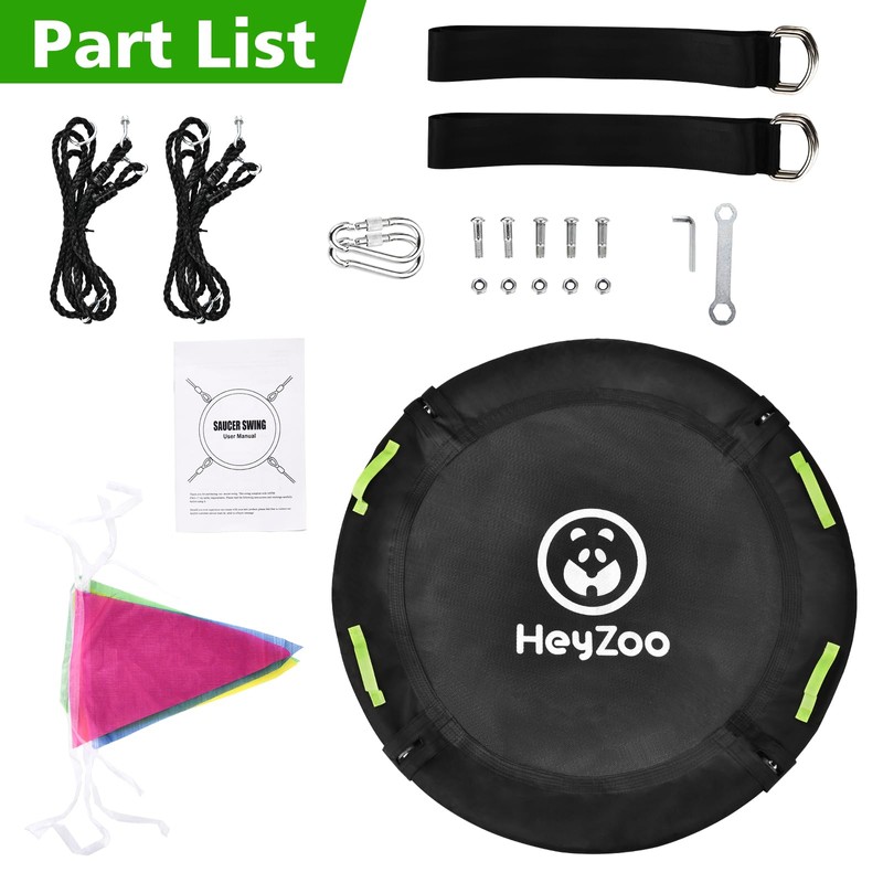 HeyZoo 48 inch Tree Swing, Larger Saucer Flying Swing for
