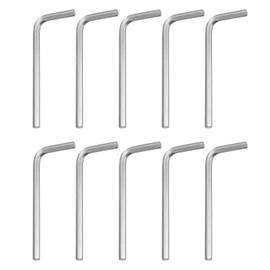 sourcing map 10pcs Hex Key Wrench 9/64" 45# Carbon Steel L-Shape Hexagon SAE Wrenches Repairing Tool for Home DIY Bike Motorcycle Repair, Silver Tone