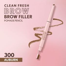 Covergirl Clean Fresh Brow Filler Pomade, 300 Auburn, Eyebrow Pencil, Ultra-Precise Tip, Creamy Formula, Highly Pigmented, Soft Matte Finish, Vegan Formula, 0.007oz