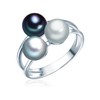 Valero Pearls Sterling Silver 925 rhodium-plated Ladies Ring with Freshwater