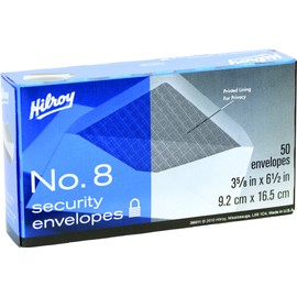 Hilroy 36511 No-8 Security Envelopes, 3-5/8x6-1/2-Inch, 50-Count