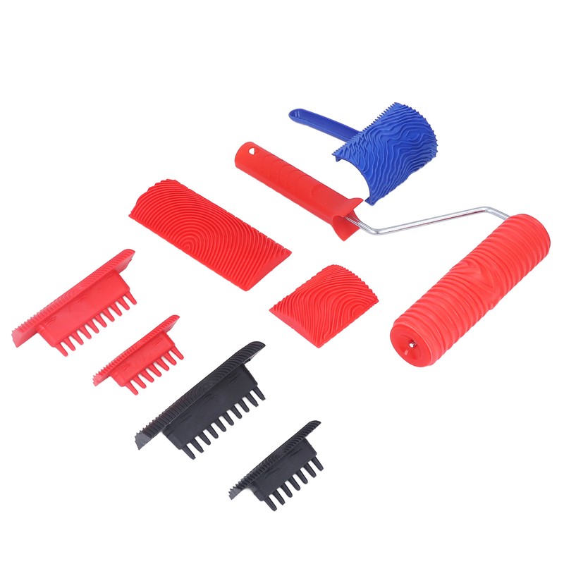 Rubber Wood Graining Tool Handheld Wood Texture Pattern Roller for