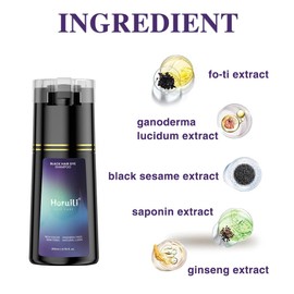 Horuili® Shampoo for Dyeing Hair, Shampoo for Quick Dyeing, Care and Coloring Cream for Hair, Shampoo for Men and Women with Black