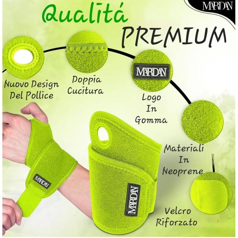 MARDAN® ️ 1 Pair Yellow | Open Wrist Brace |