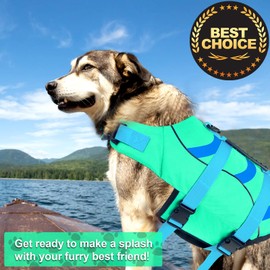 Fragralley Shark Dog Life Jacket, Easy to Put on Dog Life Vest for Swimming and Boating, Vibrant & Adjustable Dog Life Preservers for Small Medium Large Dogs, Suit to Swim, Fish, Beach, Surfing