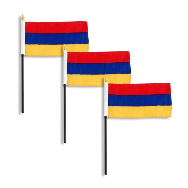 Online Stores Armenia 4in x 6in Flag - 3 PK