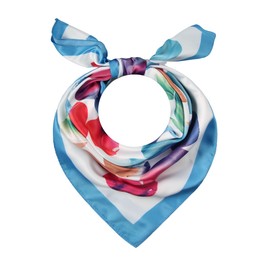 Majea - Kleines quadratisches Halstuch aus imitierter Seide 70cm x 70cm Kopftuch Bandanas Schals (880071) (blau 7)