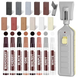 Hardwood Floor Repair Kit with Heat Pen, Laminate Vinyl Floor Repair Kit, 11 Colors Linoleum Floor Hard Wax Furniture Touch Up Marker Pen Scratches Repair Remover for Cracks,Holes,Door,Table,Cabinet