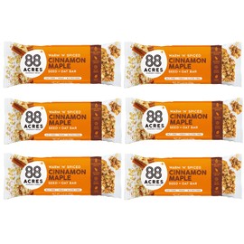 88 Acres Granola Bars | Gluten Free, Nut-Free Oat and Seed Snack Bar | Vegan & Non GMO | 6 Pack (Cinnamon Maple)