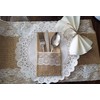 DECORA 4 X8 Inch Hessian Burlap Lace Jute Cutlery Pocket