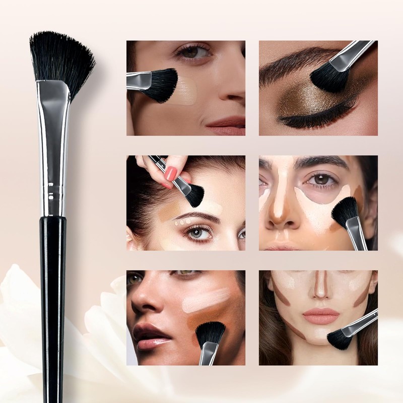 Nose Contour Brush, 3Pcs Eye Brow Contouring Brush Half Fan-Shape