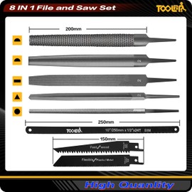 TOOLAN: File Set, File & Saw Set. metal file,metal files tools for steel,Professional Steel File Triangle/Flat/Half-Round/Round Files for MetalWoodPlastic,Woodworking, Blade Quick Change Mechanism