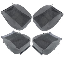 SEBLAFF Cloth Seat Covers Gray Black Top and Bottom Lean Back Replacement for 1500 2500 3500 4500 5500 2013-2018