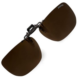 Cliponkeeper 9338 Polarized Front Clip-on Sunglasses, Sunglasses, UV Protection, Ultra Lightweight, Flip-up Type, Large, Cool, Polarized D, Brown