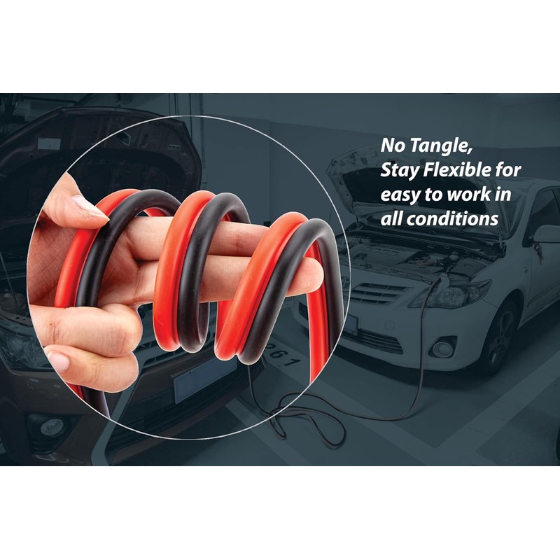 Justin Case Super Heavy-Duty Jumper Cables for Car, Includes 1