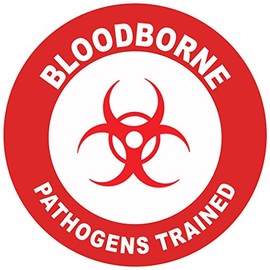Bloodborne Pathogens Trained 2 Hard Hat Labels Helmet Vinyl Stickers Decals Reflective