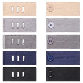 Bruislard Waist Extenders with Metal Hook for Pants, Invisible Pants Waist Extenders, Adjustable Waistband Extender for Women Men Pants Jeans Skirt Trousers Fasteners(10Pcs)