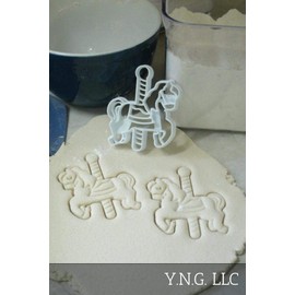 CAROUSEL HORSE DETAILED MERRY GO ROUND AMUSEMENT PARK RIDE COOKIE CUTTER MADE IN USA PR2611