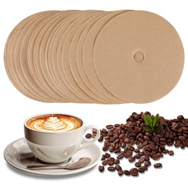 YBEATY 300 Count 3.75 Inch Coffee Filters Natural Unbleached Disposable Coffee Tasteless Filter Disc Brown Filtration Filters for Camping Coffee Maker Home Office Use Remove Deposits