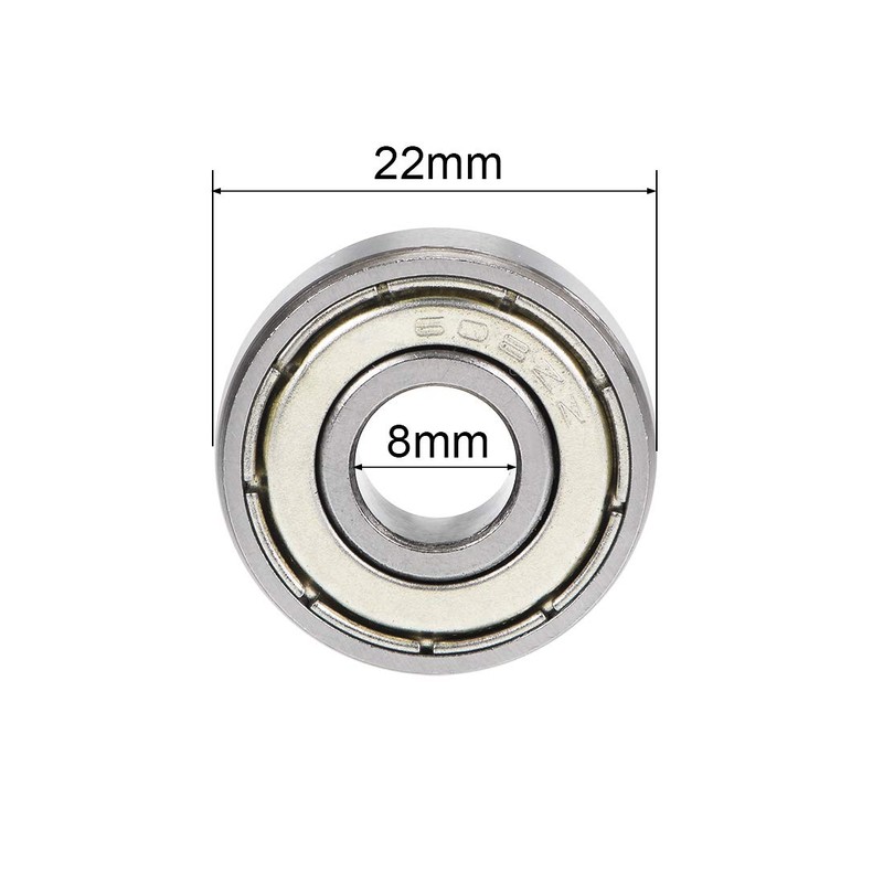 sourcing map 608ZZ Deep Groove Ball Bearings 8mm x 22mm