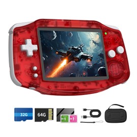 RG34XX Retro Handheld Game Console 3.4" IPS Screen 32G Linux 64-bit System RG 34XX Portable Video Gaming Console Support 5G WiFi Bluetooth,Streaming,HD TV Output,With Protecting Bag(Transparent Red)