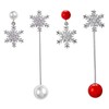FOMIYES 2Pairs Elegant Snowflake Tassel Pearl Earrings Asymmetrical Chic Ear