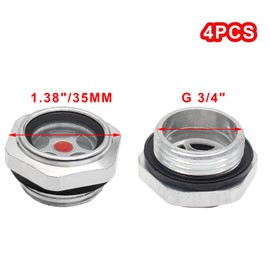 Rierdge 4Pcs Air compressor Oil Sight Glass 3/4 Inch NPT Oil Liquid Level Gauge Male Threaded Aluminum Alloy Oil Indicator Window For Air Compressor Gearbox Tan