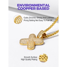 Bubble Letter Necklace for Women Gold Initial T Necklace Chunky Necklaces for Men Birthday/Rapper Gifts for Him Hip Hop Jewelry