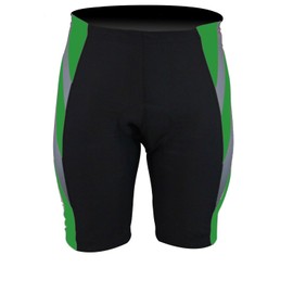 Men's Sublimation Print Gel 3-D Padded Cycling Biking Short (Medium, Green)