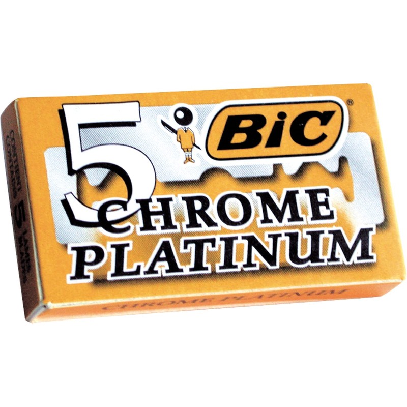 BIC Rasierklingen, 100 Stück, Chrome Platinum, für jeden Rasierhobel, Doppelkanten-Klingen,