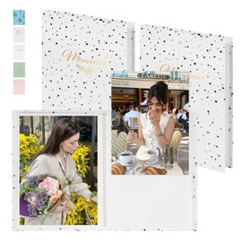 1DOT2 - Álbum de fotos pequeño de 4 x 6 pulgadas, paquete de 2 unidades, cada una tiene 36 fotos verticales, mini libro de fotos impermeable para boda, bebé, familia, graduación, viajes (blanco y