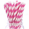 CleverDelights Pink Stripe Paper Straws - 100 Pack - Ecofriendly