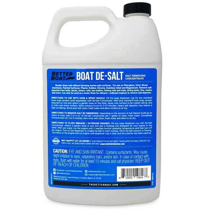 Better Boat De-Salt Concentrate, 1 Gallon, Salt Remover & Flusher