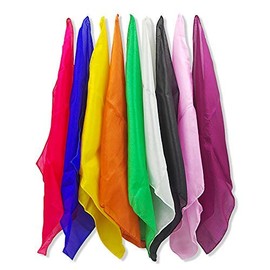 Enjoyer Magic Silk Handkerchief Magician Juggling Scarves Magic Tricks Stage Props Colorful Silk Scarf Classic Toys Accessories,5PCS (45X45CM)