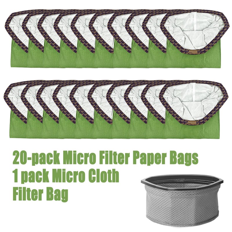 20 Pack 107666 Micro Filter Bags Replacement For ProTeam GoFit