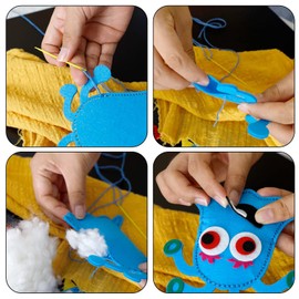 DIYCUT Sewing Kit Children's Monsters, 12 Pack Craft Sets for Children, Sewing Kit, Beginners, Fun, DIY, Educational Sewing Craft Gift with Sewing Tools for Boys Girls (Monster)