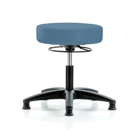 Perch 360 Degree Height Adjustable Stationary Massage Therapy Swivel Stool | Desk Height | 300-Pound Weight Capacity | (Colonial Blue Vinyl)