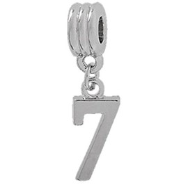 Birthday Age 7 Zero Number Dangle Pendant Charm for Charm Bracelets